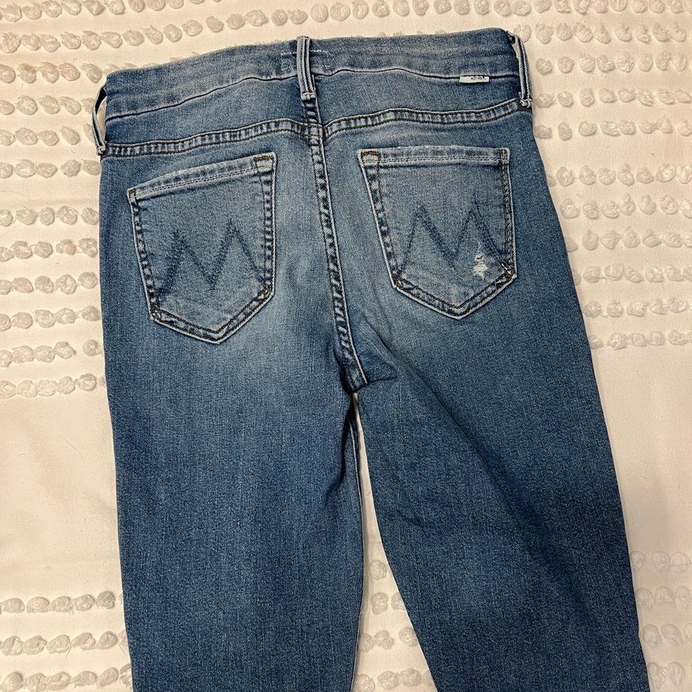 Mother size 25 medium wash ankle frayed jeans
